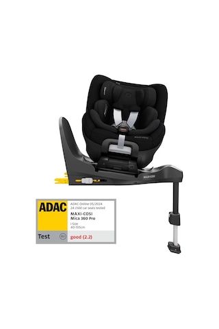 MaxiCosi Mica 360 Pro İSize Dünyanın İlk Kızaklı, Araç Dışına Çıkabilen Adac'Lı İsofix'Li 360 Dönebilir Yatabilir 018 Kg Bebek Oto Koltuğu Authentic Black