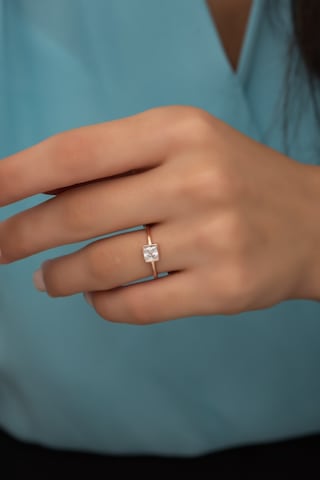 Nereze 925 Ayar Ayarlanabilir Zirkon Kare Tektaş Gümüş Yüzük