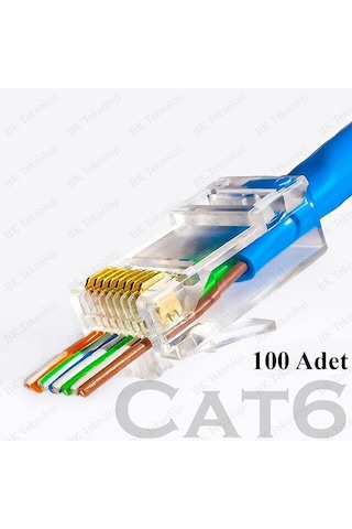 Ez Rj45 Cat6 Yeni Nesil Delikli Jack Konnektör 100 Adet
