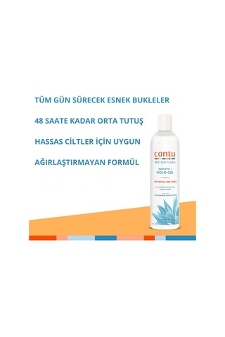 Cantu Weightless Orta Tutuşlu Bukle Belirginleştirici Jel -kıvırcık, Dalgalı Saçlar 295ml