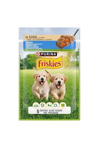 Friskies Yavru Köpekler İçin Tavuklu Havuçlu Yaş Mama 85 Gram, 26 Adet