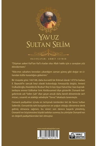 Yavuz Sultan Selim - Padişahlar Serisi - Ahmet Seyrek - Mavi Çatı Yayınları