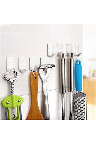 Yapışkanlı Metal Banyo Mutfak Eşya Askılığı Al4468-1 Adet Gümüş
