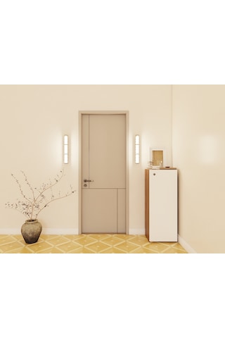 1 Kapaklı Çok Amaçlı Amalfi Beyaz Renk Dolap Kahverengi