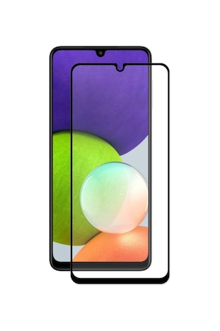 Samsung Galaxy M22 İle Uyumlu Şeffaf Ekranı Tam Kaplayan 5d Cam Kırılmaz Cam Ekran Koruyucu