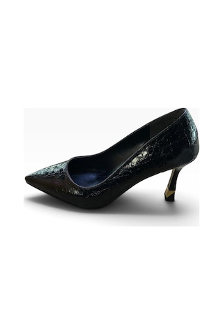 By Doğanrenas Kadın İnce Topuk Çatlak Rugan Suni Deri Stiletto Siyah - 942587474 Siyah