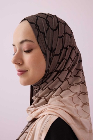İmannooor Dokuma Noor Krem Supreme Şal 70x175 Gri