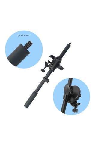 Microcase 35 Cm Ayarlanabilir 1/4 Vida Uçlu Tripod Uzatma Kolu Mikrofon Standı İçin Bağlantı Kelepçeli Boom Kolu - Al5901 35cm