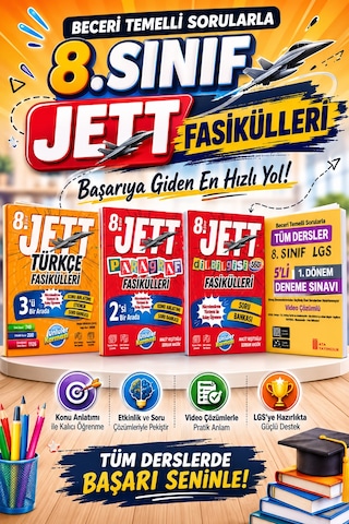8.sınıf Jett Türkçe - Paragraf- Dil Bilgisi Fasikülleri - 1.dönem 5 Li Deneme