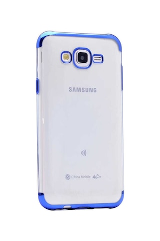 Galaxy J7 Kılıf İnce Köşeleri Renkli Şeffaf Silikon