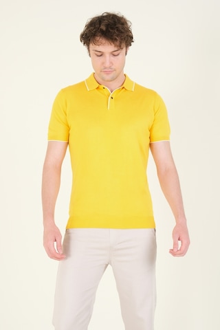 Giyim Dünyası Erkek Çıtçıtlı Yaka Biyeli Merserize T-shirt Sarı 001