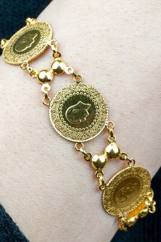 22 Ayar Altın Arası Toplu Altılı Çeyrek Dizme Bileklik