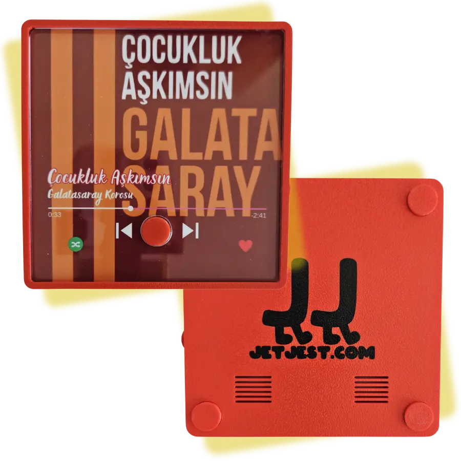 Kişiye Özel Müzikli Magnet Hediyesi Kırmızı