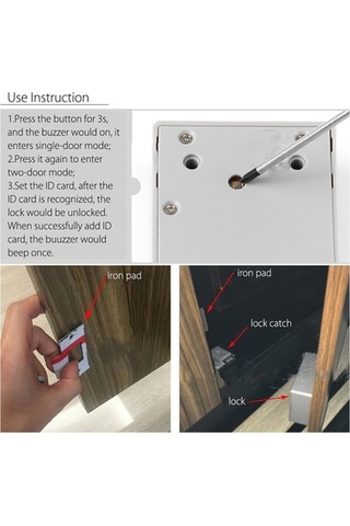 Moly Akıllı Gizli Kilit: Çekmece Dolap İçin Tespitli, Deliksiz, Elektronik Kilit - Beyaz, Aa Pil Dahil Değil , Mavi Kartlı Diğer