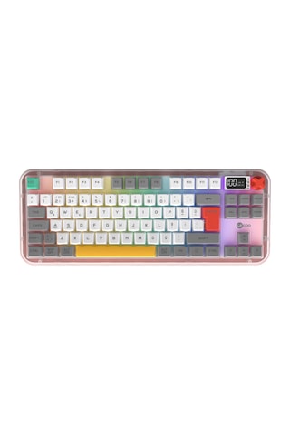 Lecoo Gk302 Üç Modlu Rgb Kablosuz 85 Tuşlu Türkçe Q Membran Oyuncu Klavyesi Beyaz Gri