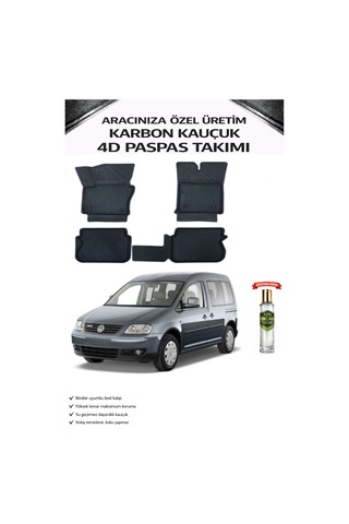 Volkswagen Caddy 2010 Model Aracınıza Özel Karbon Kauçuk Paspas Takımı