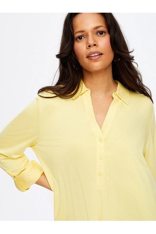 Faik Sönmez Polo Yaka Kadın Uzun Kollu T-shirt Bw26tsh004 Sarı