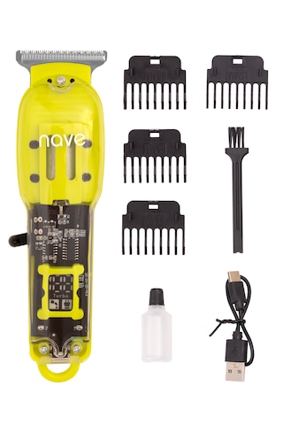 Nave Bq-06 T Bıçaklı Şarjlı Tıraş Makinesi Led Ekranlı, Profesyonel Sakal ve Saç Kesim