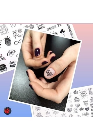 Aşk Yazı Tırnak Sticker Tırnak Dövme Nail Art 1059