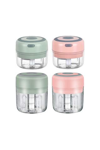 Youtek Usb Şarjlı Elektrikli Gıda Dilimleyici - Sarımsak Sebze Et Kesici, 100ml Hacimli Yeşil Yeşil