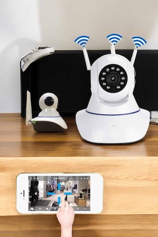 Ev Kamerası Wifi Kamerası Video Kayıt Çift Yönlü Hareket Sensörü Bebek 32583935