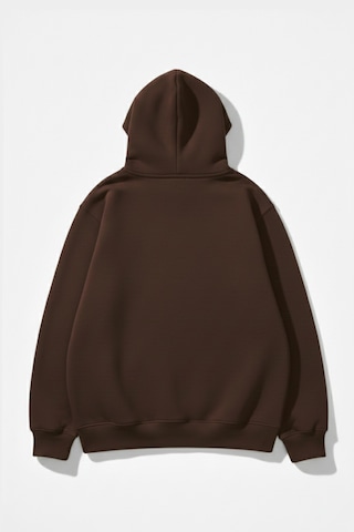 Uyguntarz Unisex Yumuşak Dokulu Anne Oluyorsun Baskılı Tasarım Oversize 3 İplik Hoodie Sweatshirt Kahverengi