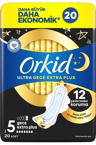 Orkid Ultra Gece Extra Plus Hijyenk Ped 20'li