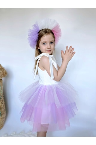 Linola Baby Kids Jolie Taçlı Kız Çocuk Parti Elbisesi Pembe