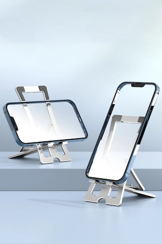 Ilkeshop Konfulon Cm23 Ayarlanabilir Katlanabilir Masaüstü Telefon Tutucu - Gümüş