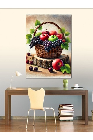 Kanvas Tablo Meyve Sepeti Ve Doğal Huzur 100cmx140cm