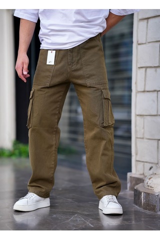 Cool Tarz Erkek Kargo Cep Baggy Pantolon Haki Rengi Haki Haki