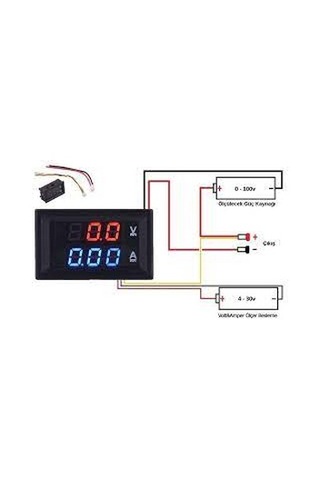 DİJİTAL VOLTMETRE-AMPERMETRE 100V-10A