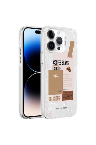 Apple Uyumlu iPhone 14 Pro Max Uyumlu Mermer Desenli Zore Marbello Kılıf-kahverengi Kahverengi -