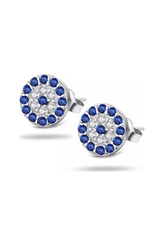 Brezza Lusso Jewelry 925 Ayar Nazar Boncuk Sosyete Gözlü Bayan Gümüş Küpe
