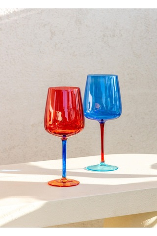 The Mia Şarap Kadehi Mavi 600 Ml Çok Renkli