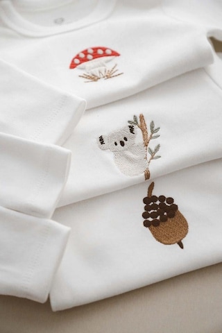 3lü Nakışlı Çıt Çıtlı Uzun Kollu Body-zıbın Model 1 Beyaz