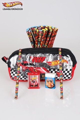 Yeni Sezon Lisanslı Hot Wheels Kalem Çantası,2 Adet Kurşun Kalem,silgi Ve Çift Bıçaklı Kalemtraş Kırtasiye Seti Diğer