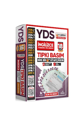 2025 YDS İngilizce ÖSYM Tıpkı Basım Çıkmış Soru 18li Deneme Paketi Video/PDF Çözümlü Türkiye Geneli