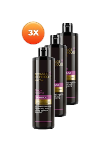 Avon Advance Techniques Mega Volume Hacim Veren Şampuan 400 Ml. Üçlü Set