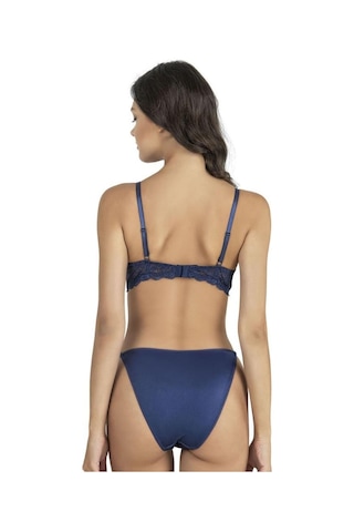 Fabony Bayan Dantelli Soft Kap Sütyen Külot Takımı 4280 Lacivert