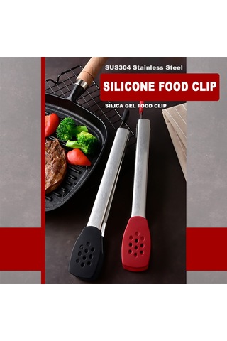 Padalink 304 Paslanmaz Çelik & Silikon Gıda Kıyma, Izgara Ve Steak İçin Isıya Dayanıklı Antiparç Kalem夹, Siyah Çok Renkli