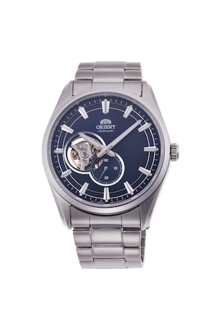 Orıent Kurmalı Otomatik Çelik Gri Open Heart Safir Cam Lacivert Kadran 41 Mm Erkek Kol Saati Metalik