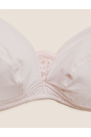 Marks & Spencer 3'lü Dantel Detaylı Balensiz Pamuklu Sütyen Seti T33007026 Pembe