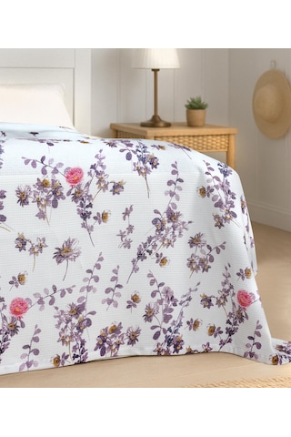 Cotton Collection Tek Kişilik Pike Flora Çok Renkli