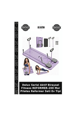 Delux Serisi Aktif Bireysel Fitness Reformer-200 Mor Pilates Reformer Seti Ev Tipi