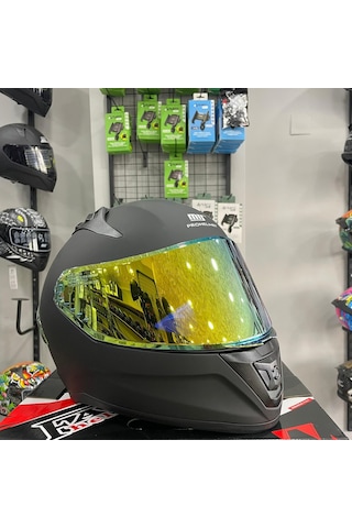 Mts M-801 Gold Güneş Vizörlü Kask Siyah
