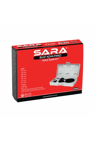 Sara S660 Buat Açma Panç Seti 11 Parça, 19-64 Mm