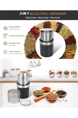 B0cs Elektrikli Tahıl Öğütücü, Paslanmaz Çelik Bıçaklı Baharat