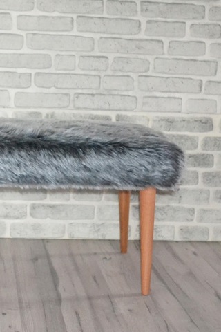 Retro Bench Antrasit Peluş Antrasit Peluş