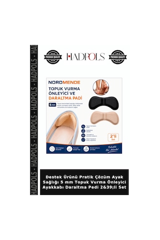 Hadpols Destek Ürünü Pratik Çözüm Ayak Sağlığı 5 Mm Topuk Vurma Önleyici Ayakkabı Daraltma Pedi 2&39 Li Set Çok Renkli